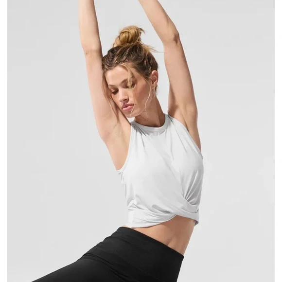 ALO Yoga Gray Wrap Tank Top - Size M - Picture 6 of 6